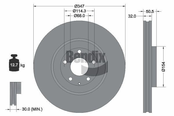 BENDIX Braking BDS2345 Brzdový kotúč