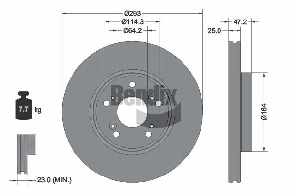 BENDIX Braking BDS2363 Brzdový kotúč