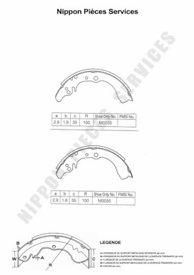 NPS D350U20 Kit ganasce freno