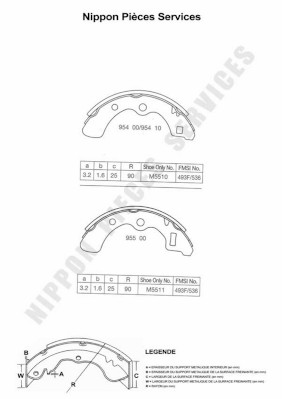 NPS H350A02 Kit ganasce freno