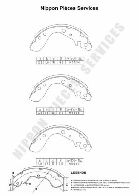 NPS H350A07 Kit ganasce freno