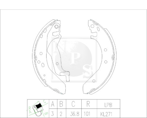 NPS H350A15 Kit ganasce freno