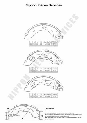 NPS H350I02 Kit ganasce freno
