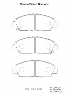 NPS H360A37 Kit pastiglie...
