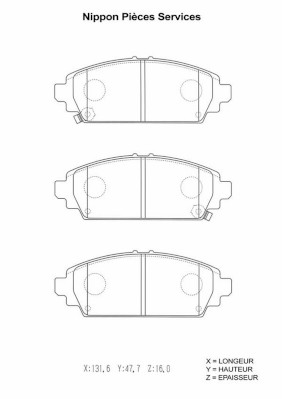 NPS H360A47 Kit pastiglie...