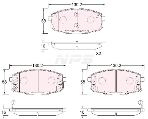 NPS H360I38 Kit pastiglie...