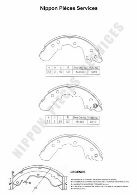 NPS I350U04 Kit ganasce freno