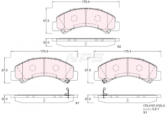 NPS I361U05 Kit pastiglie...