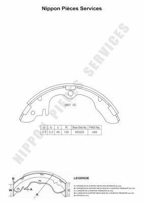 NPS M350A13 Kit ganasce freno