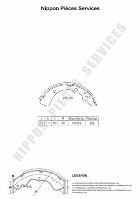 NPS M350A16 Kit ganasce freno