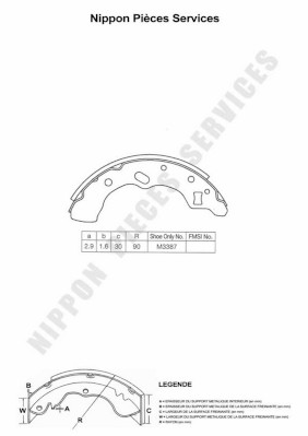 NPS M350A17 Kit ganasce freno