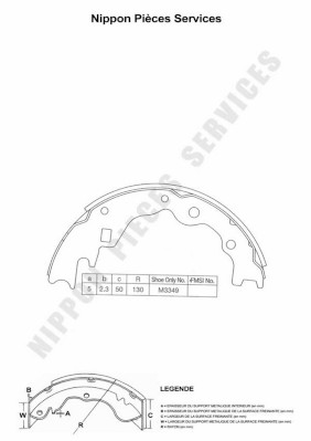 NPS M350A25 Kit ganasce freno