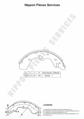 NPS M350A43 Kit ganasce freno