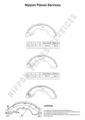 NPS M350I00 Kit ganasce freno