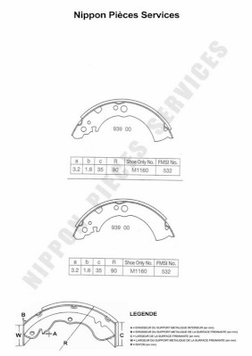 NPS N350N01 Kit ganasce freno