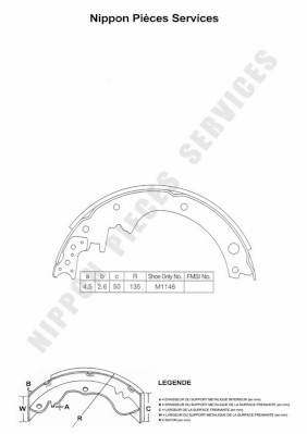 NPS N350N32 Kit ganasce freno