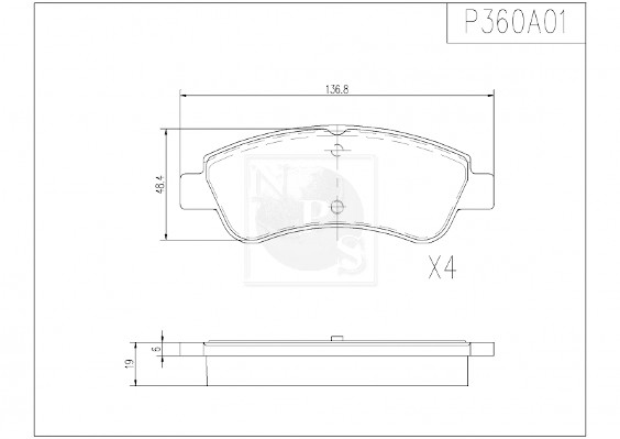 NPS P360A01 Kit pastiglie...