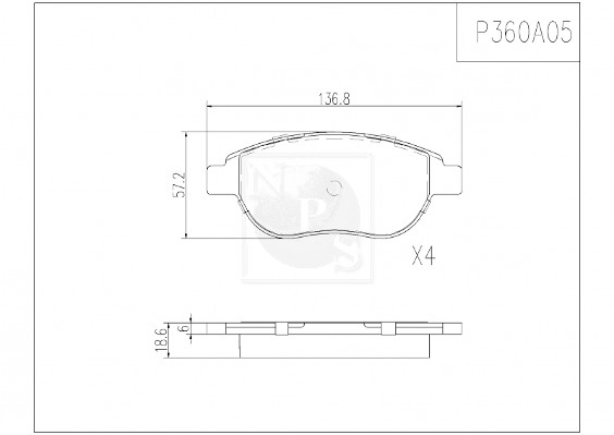 NPS P360A05 Kit pastiglie...
