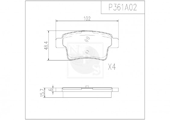 NPS P361A02 Kit pastiglie...