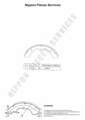 NPS S350I00 Kit ganasce freno