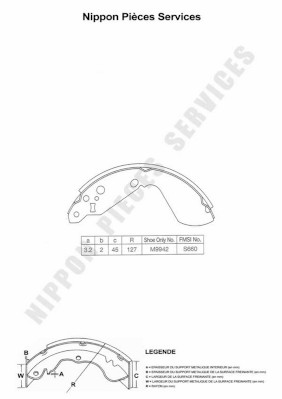 NPS S350I18 Kit ganasce freno