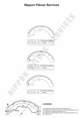 NPS S350I24 Kit ganasce freno