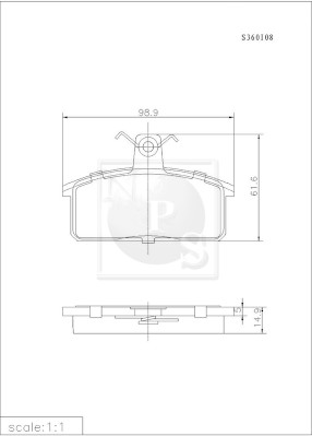 NPS S360I08 Kit pastiglie...