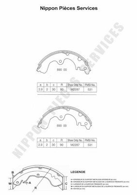 NPS T350A09 Kit ganasce freno