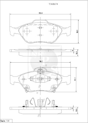 NPS T360A74 Kit pastiglie...