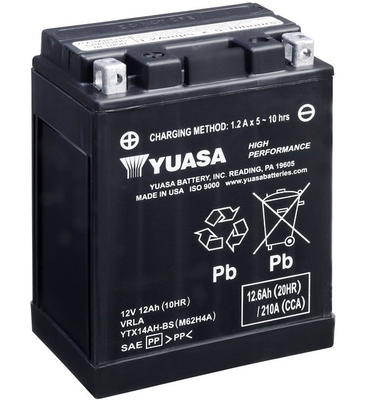 YUASA YTX14AH-BS High Performance Maintenance Free Starter Battery