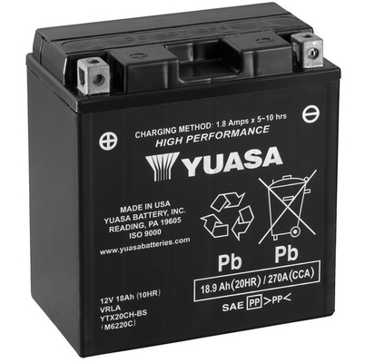 YUASA YTX20CH-BS High Performance Maintenance Free Starter Battery