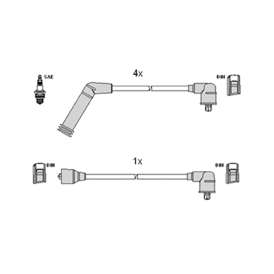 HITACHI 134116 Hueco Ignition Cable Kit for HYUNDAI