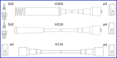 HITACHI 134203 Hueco Ignition Cable Kit for OPEL