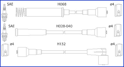 HITACHI 134214 Hueco Ignition Cable Kit for OPEL