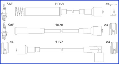 HITACHI 134217 Hueco Ignition Cable Kit for OPEL