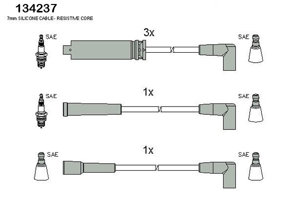HITACHI 134237 Hueco Ignition Cable Kit for DAEWOO