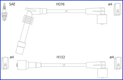 HITACHI 134246 Hueco Ignition Cable Kit for OPEL