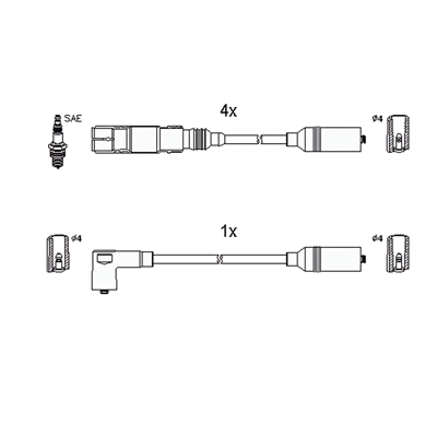 HITACHI 134267 Hueco Ignition Cable Kit for VW