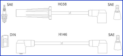 HITACHI 134448 Hueco Ignition Cable Kit for MERCEDES-BENZ