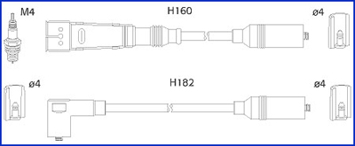 HITACHI 134706 Hueco Ignition Cable Kit for SEAT VW