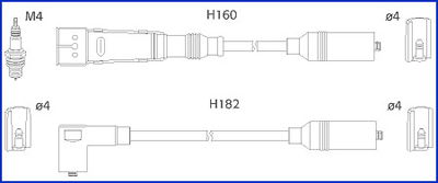HITACHI 134717 Hueco Ignition Cable Kit for AUDI