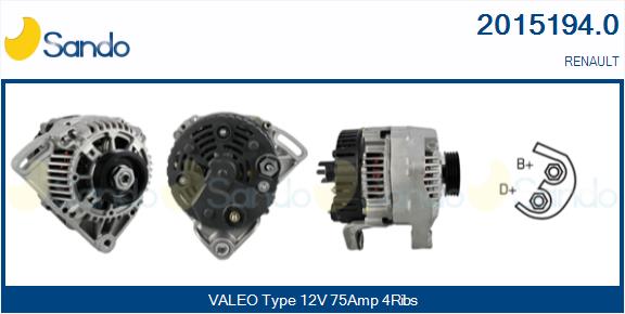 SANDO 2015194.0 Alternatore