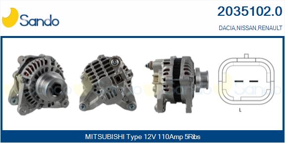SANDO 2035102.0 Alternatore
