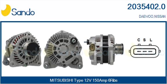 SANDO 2035402.0 Alternatore