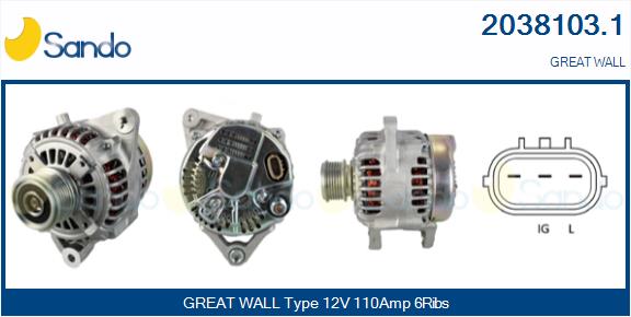 SANDO 2038103.1 Alternatore
