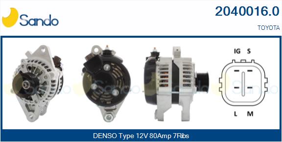 SANDO 2040016.0 Alternatore