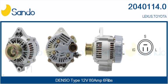 SANDO 2040114.0 Alternatore