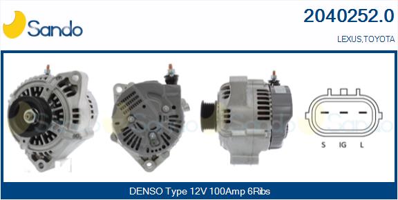 SANDO 2040252.0 Alternatore