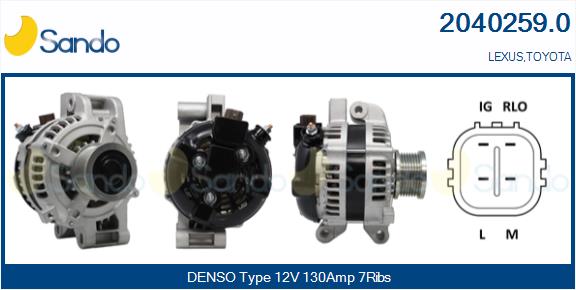 SANDO 2040259.0 Alternatore