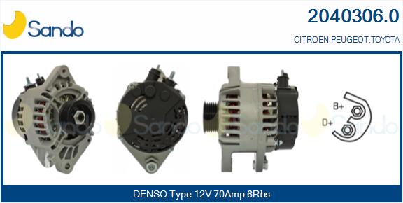 SANDO 2040306.0 Alternatore